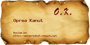 Oprea Kanut névjegykártya
